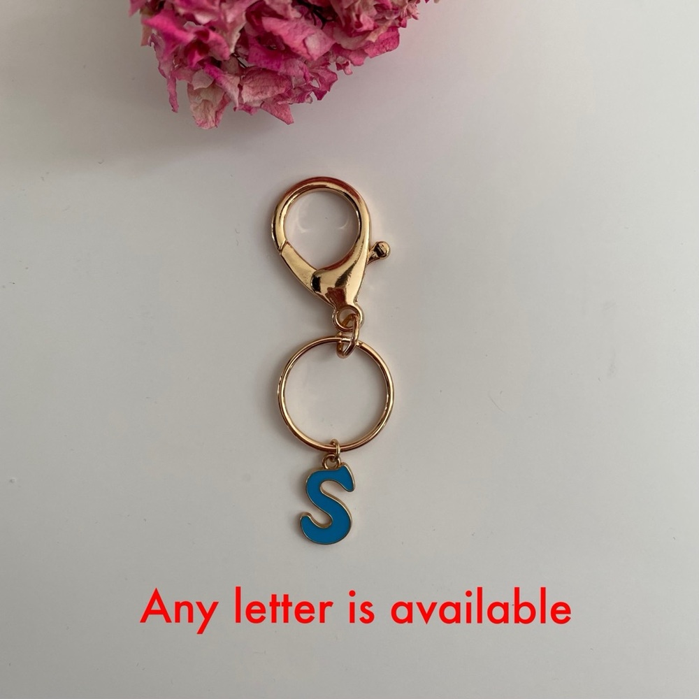 Stylish Gold and Blue Initial Key Holder